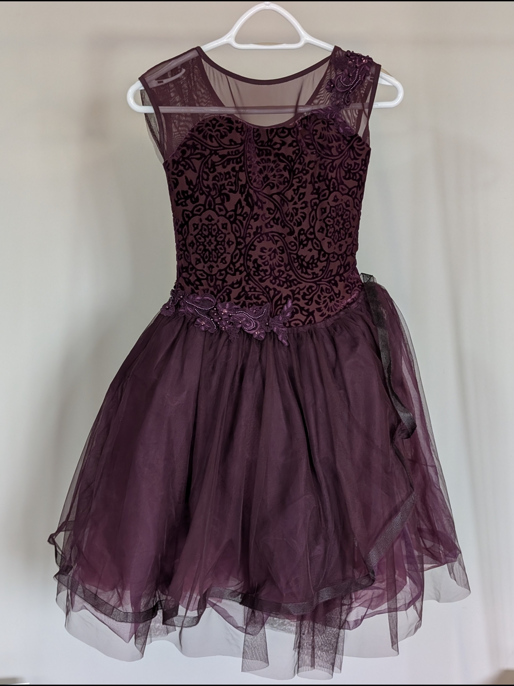 Girls Plum Tulle Ballet Dress